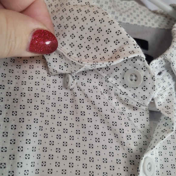 Joseph Abboud Men's Button Down Micro Print White Long Sleeve Shirt Size Large - Picture 4 of 8